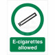 E-Cigarettes Allowed  Sign