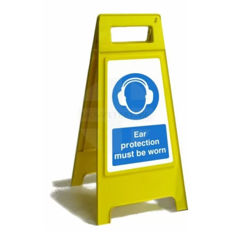 Ear Protection Must Be Worn Custom Made A Board Freestanding Sign 600mm