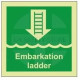 Embarkation ladder photoluminescent 100W  x  110H  sign self adhesive
