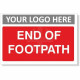 End Of Footpath Sign