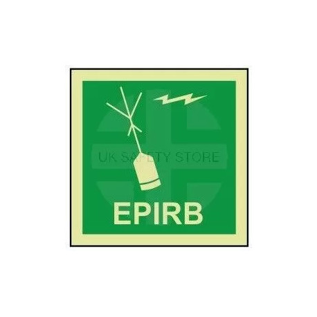 EPIRB photoluminescent 100W   x  110H  sign self adhesive