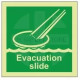 Evacuation slide photoluminescent 100W x 110H sign rigid plastic