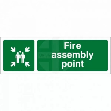 Fire Assembly Point Sign 600W x 200Hmm - Rigid Plastic