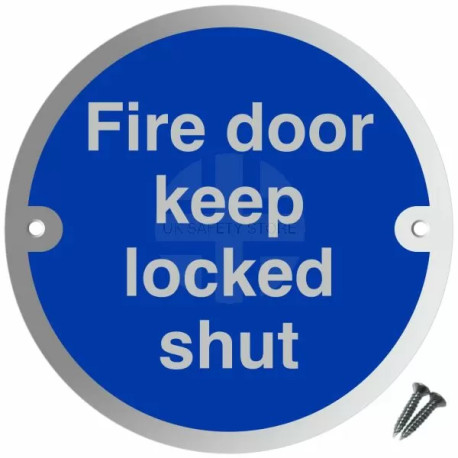 Fire Door Keep Locked Shut Aluminium Door Sign