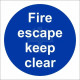 Fire Escape Keep Clear Door Sign