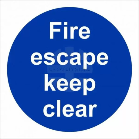 Fire Escape Keep Clear Door Sign