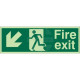Fire Exit Arrow Down Left Sign