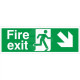 Fire Exit Arrow Down Right Sign