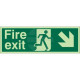 Fire Exit Arrow Down Right Sign