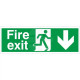 Fire Exit Arrow Down Sign
