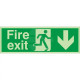 Fire Exit Arrow Down Sign