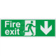 Fire Exit Arrow Down Sign