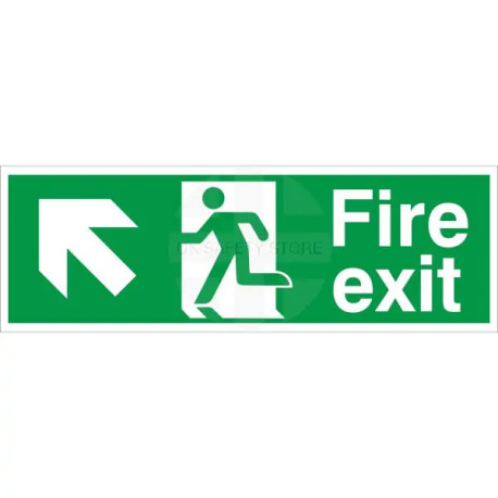 Fire Exit Arrow Up Left Sign