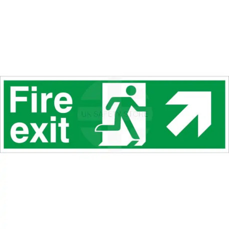Fire Exit Arrow Up Right Sign