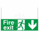 Fire Exit Down Arrow Double Sided Hanging Sign