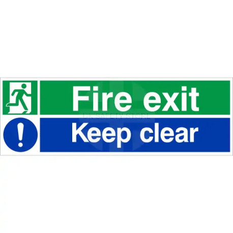 Fire Exit Keep Clear Multi-Message Sign