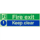 Fire Exit Keep Clear Multi-Message Sign