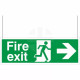 Fire Exit Left/Right Arrows Double Sided Hanging Sign