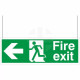 Fire Exit Left/Right Arrows Double Sided Hanging Sign