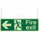 Fire Exit Left/Right Arrows Double Sided Hanging Sign