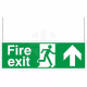 Fire Exit Up Arrow Double Sided Hanging Sign C/W Hanging Kit &amp; Holes