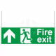 Fire Exit Up Arrow Double Sided Hanging Sign C/W Hanging Kit &amp; Holes