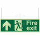 Fire Exit Up Arrow Double Sided Hanging Sign C/W Hanging Kit &amp; Holes