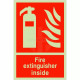 Fire Extinguisher Inside Glow In Dark Sign