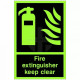 Fire Extinguisher Keep Clear Glow In Dark Sign