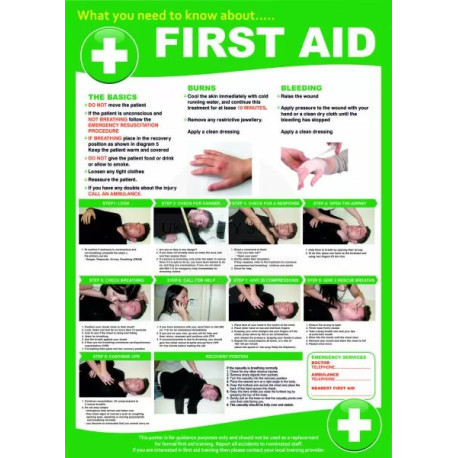 First Aid Poster 420W x 595Hmm - Semi Rigid Plastic