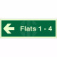 Flats 1-4 (Arrow Left) Flat Indicator Sign