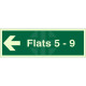 Flats 5-9 (Arrow Left) Flat Indicator Sign