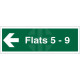 Flats 5-9 (Arrow Left) Flat Indicator Sign