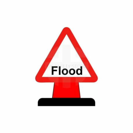Flood Warning Aluminium Composite Cone Sign