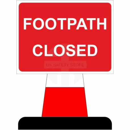 Footpath Closed Aluminium Composite Cone Sign