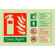 Glow In Dark Clean Agent Fire Extinguisher Sign