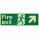 Glow In Dark Fire Exit Arrow Up Right Sign