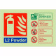 Glow In Dark L2 Powder Fire Extinguisher Sign