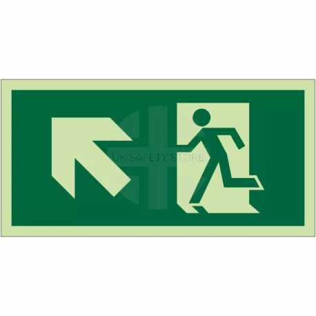 Glow In Dark Running Man Arrow Up Left Sign