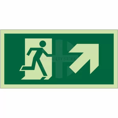 Glow In Dark Running Man Arrow Up Right Sign
