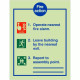 Glow In The Dark 3 Point Fire Action Notice Sign - With Lines To Write Assembly Point Location