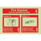 Glow In The Dark Fire Blanket Fire Extinguisher Identification Sign