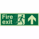 Glow In The Dark Fire Exit Arrow Up Sign