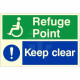 Glow In The Dark Keep Clear Refuge Point Sign