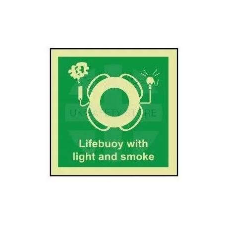 Glow in the Dark Lifebuoy with light and smoke Sign