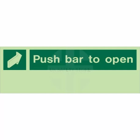 Glow in the Dark Push Bar To Open Sign