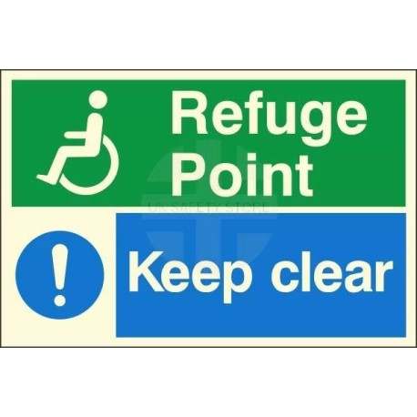 Glow In The Dark Refuge Point - Keep Clear Sign