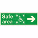 Glow In The Dark Safe Area Arrow Right Sign