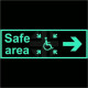 Glow In The Dark Safe Area Arrow Right Sign