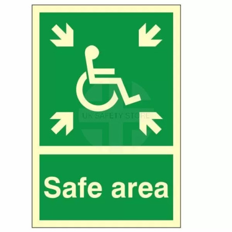 Glow In The Dark Safe Area Sign